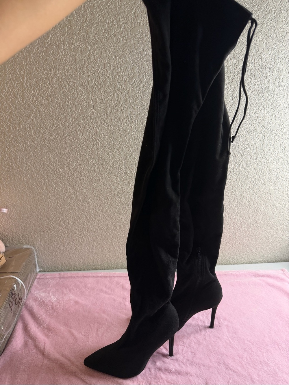 Liliana Black Over-The-Knee Stiletto Boots